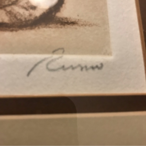 Vintage Clown Emmett Kelly Soft-Ground Intaglio Etching Drawing |Artist Unknown - Picture 5 of 7